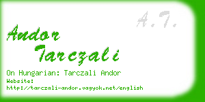 andor tarczali business card